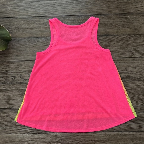 Girls hot pink Justice sparkly tank top - Picture 9 of 12